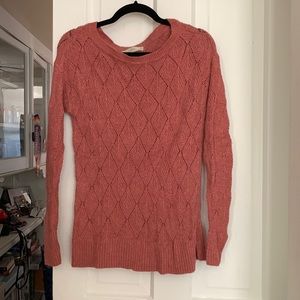 Loft crochet sweater in pink. Size small